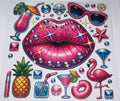 DTF Heat Transfer - Labios Glam Tropical 10"