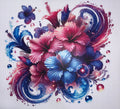 DTF Heat Transfer - Hibiscus 10"