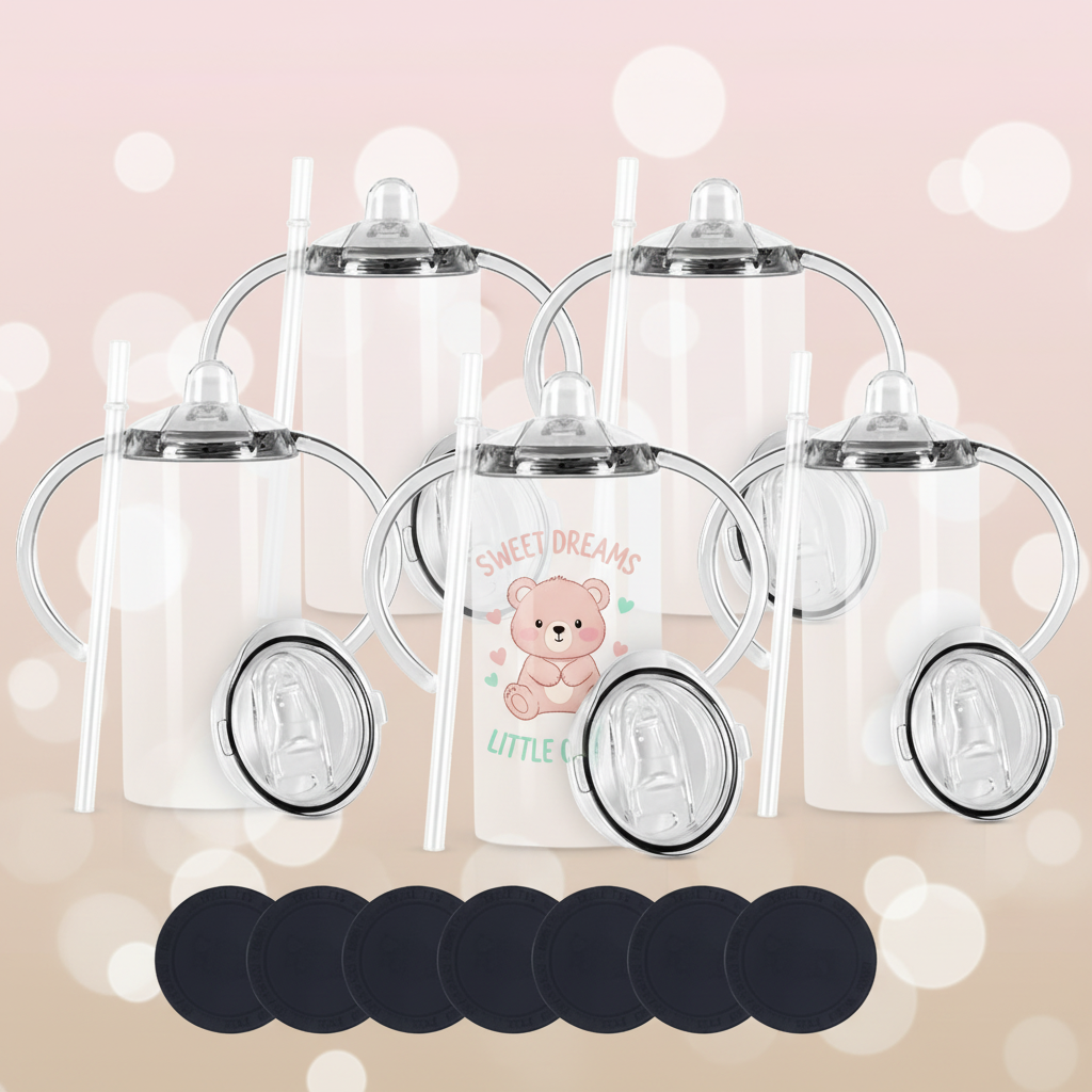 Vasos para sublimación con diseño de osito personalizable