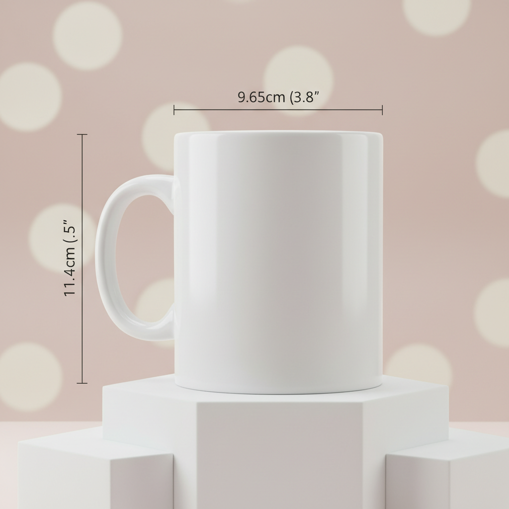 Taza blanca 11oz para sublimación - 9.65cm x 11.42cm