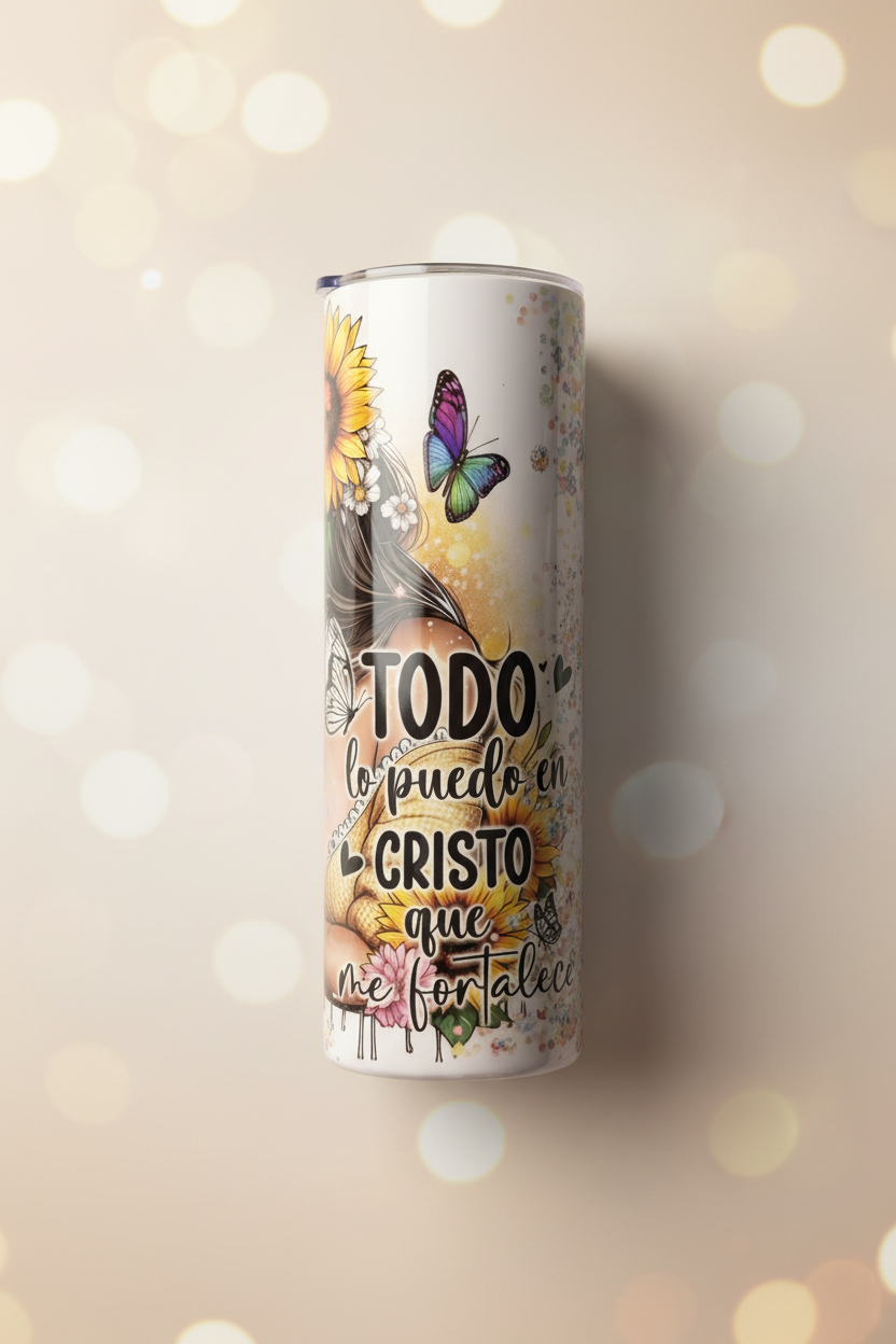 Tumbler 20 oz - Todo lo puedo en Cristo que me fortalece