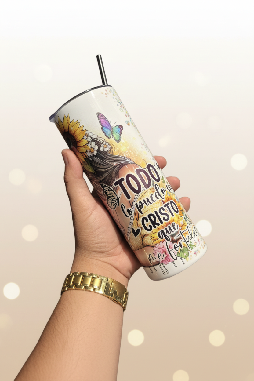 Tumbler 20 oz - Todo lo puedo en Cristo que me fortalece